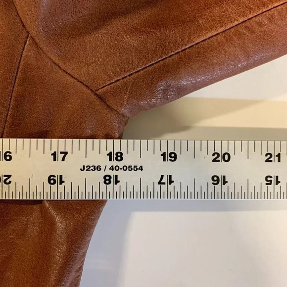 Guess Women's Vintage 100% Genuine Leather 90's Button Up Mid Length Coat Size M - Picture 10 of 11